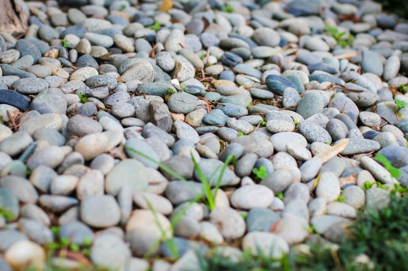 River Rock in a Garden Bed